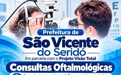 Prefeitura de São Vicente do Seridó oferece consultas oftalmológicas gratuitas