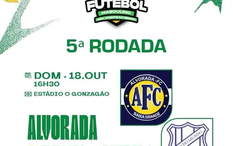 Campeonato Municipal de Futebol Masculino tem 5ª rodada neste domingo (18)