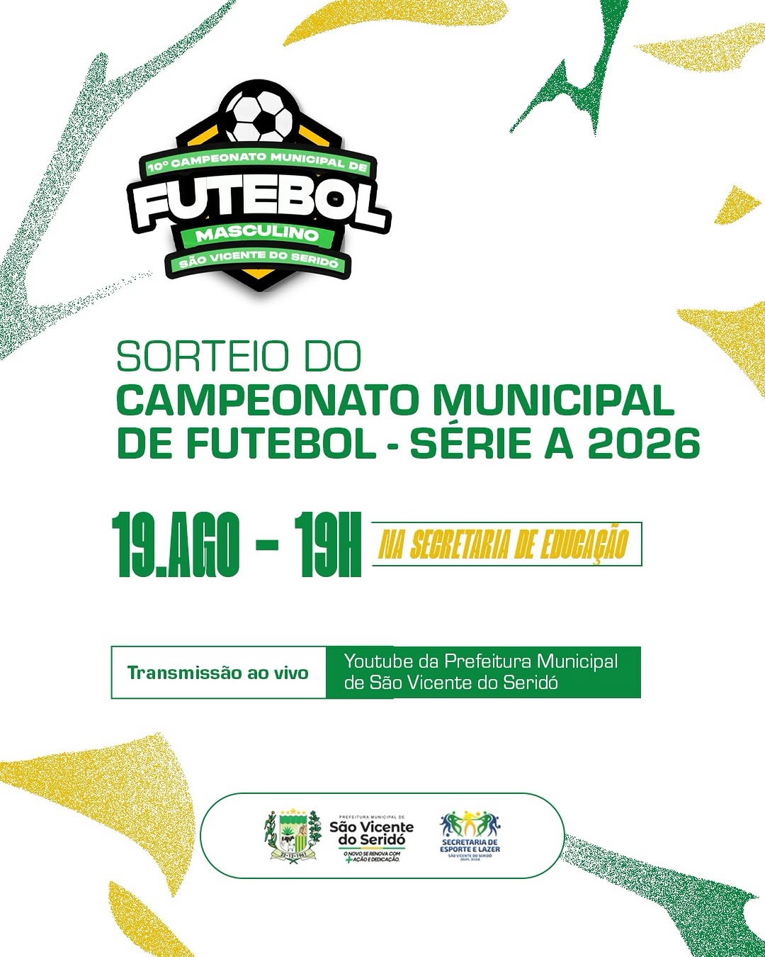 Sorteio do Campeonato Municipal de Futebol - Série A 2026; ⚽️💥