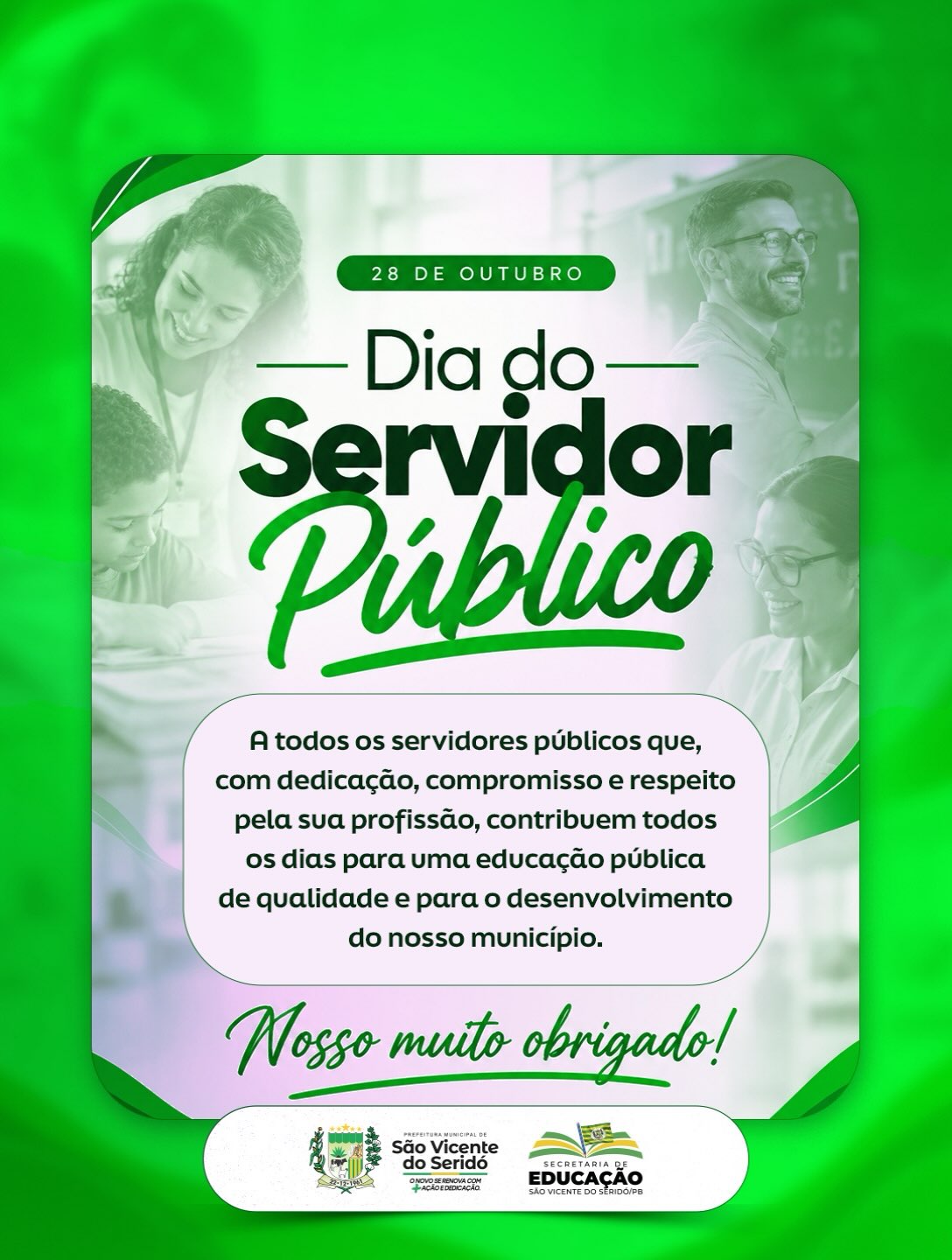 São Vicente do Seridó homenageia servidores públicos em 28 de outubro