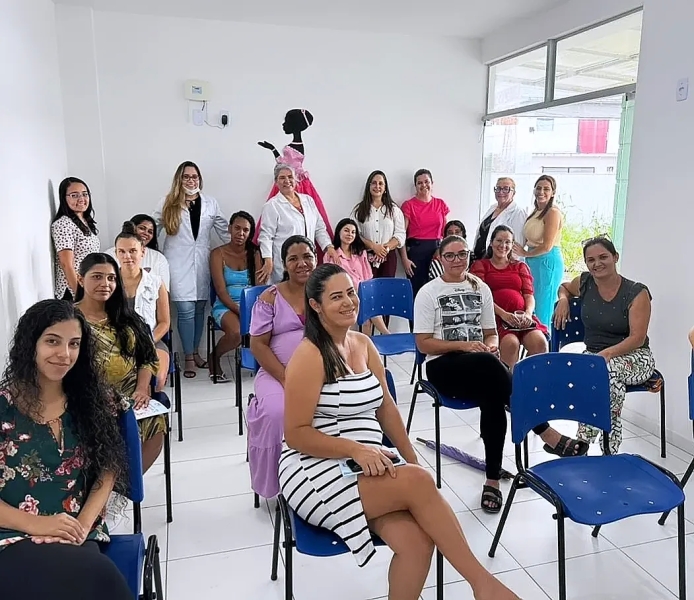 Equipe da atenção básica de saúde 5 promove encontro com gestantes com o objetivo de repassar informações essenciais ao período de gestação