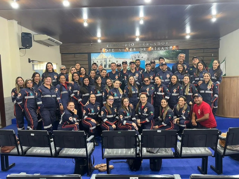 Equipe da base descentralizada do SAMU São Vicente do Seridó, participa de treinamento ministrado pelo NEP, núcleo ligado ao MS