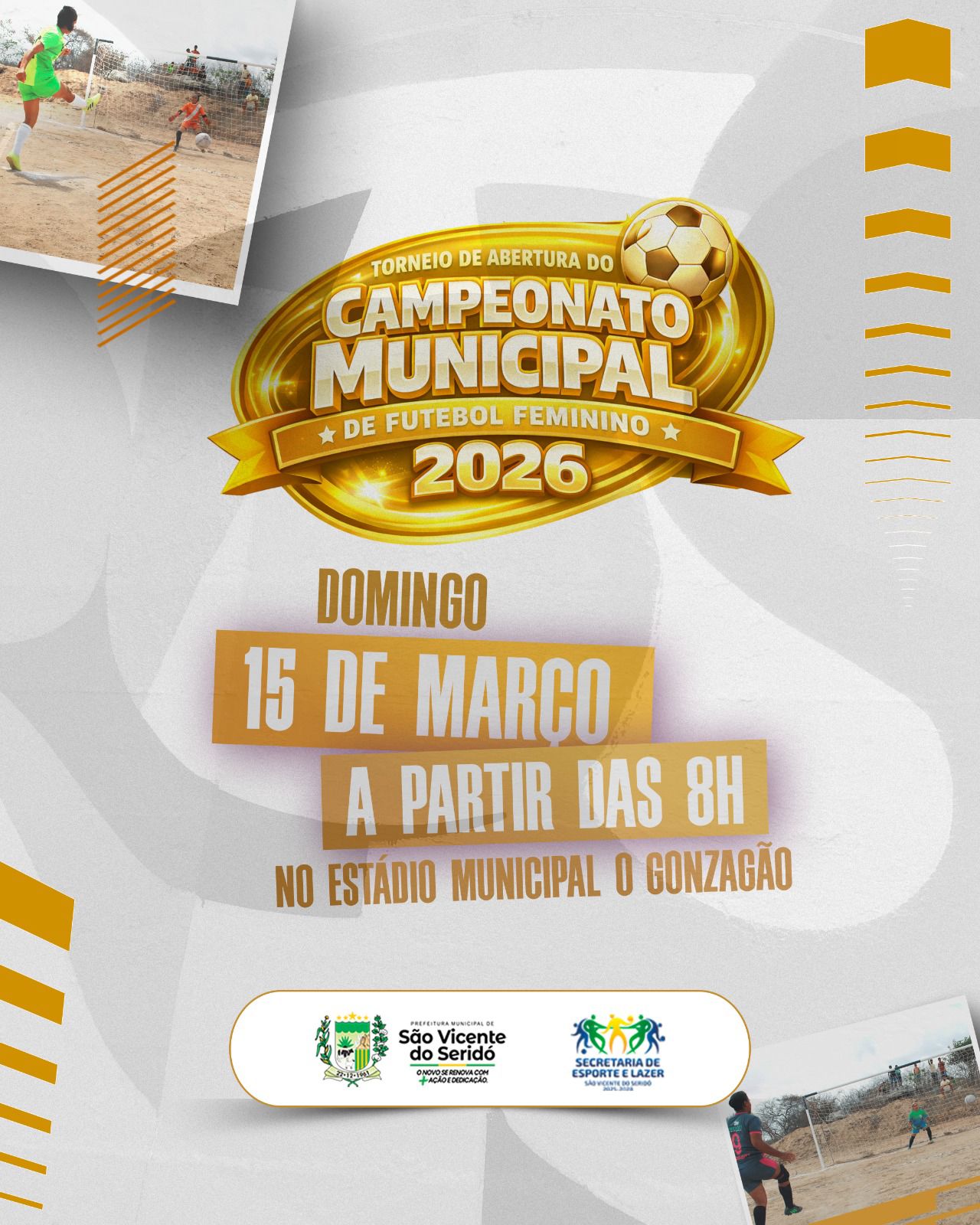 Gestão inicia neste domingo (15) o \'Campeonato Municipal de Futebol Feminino 2026\'