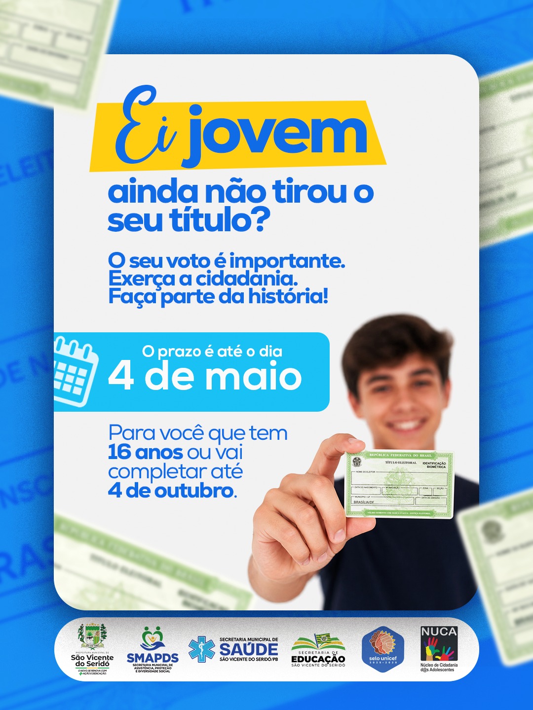 EI JOVEM, CHEGOU A HORA DE TIRAR O SEU TÍTULO